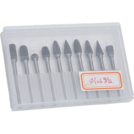 Garosa pour accessoires d'outils Dremel 10 pièces tête de meulage en acier au tungstène à double coupe à grande vitesse en (1/4)