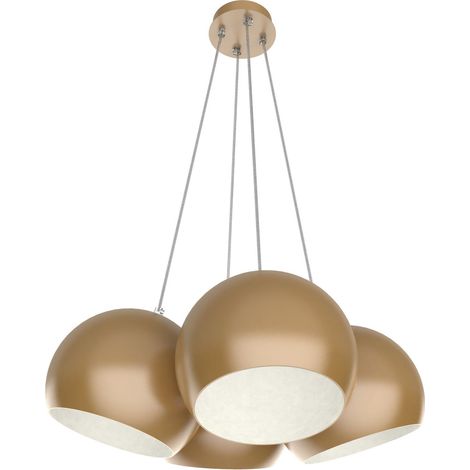 LUMICOM  JOE Sospensione, 4X E27, max 42W, metallo, anodic gold bianco, D.25cm (1/4)