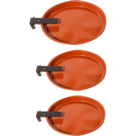 3 PCS Abreuvoir Oiseaux,Mangeoire pour Oiseaux Exterieur Et Bain d'oiseaux,Abreuvoir pour Oiseaux Balcon,Distributeur Nourriture pour Oiseaux Sauvages,Baignoire à Oiseaux, (Brun) (1/4)