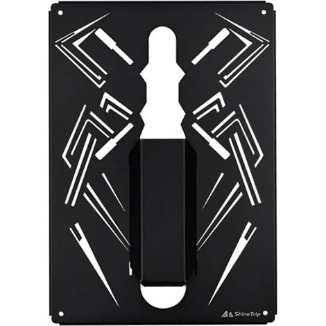 Table de camping IGT portable, en acier inoxydable noirci, avec combinaison libre et amovible, réchaud de camping portable. (1/4)