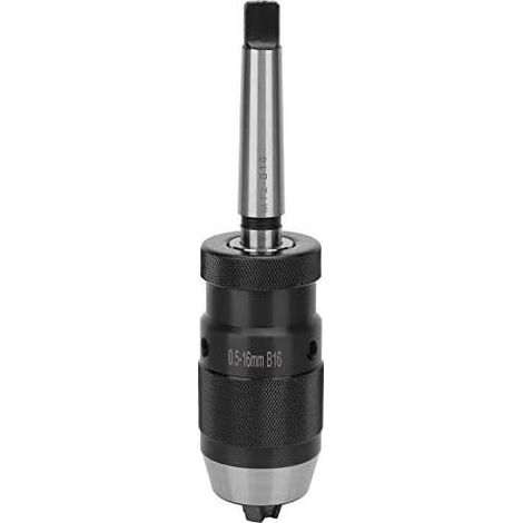 Mandrin de Percage MK2- B16, Mandrin Sans Clé Plage de Serrage 0.5‑16mm Cône Morse Mandrin Auto-serrant Sans Clé Mandrin pour Perceuse à Colonne, Fraiseuses et Tours (1/5)