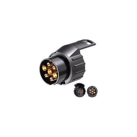 1 paquet Adaptateur Remorque de 7 Broches vers 13 Broches pour Voiture Camion Caravane Attelage, Noir, Imperméable (1/5)