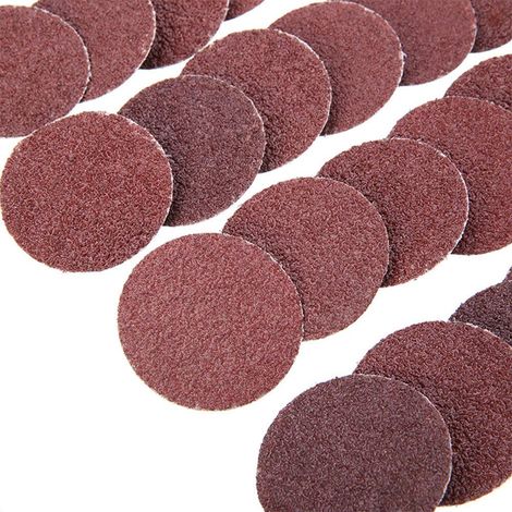 BEBUSINGOTO Lot de 100 disques abrasifs à changement rapide de 2,5 cm, grain 36 (1/5)