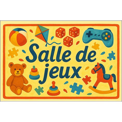 Plaque de porte métal salle de jeux (1/2)