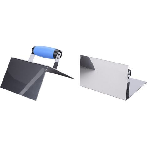 90° Inside/Outside Corner Trowel Set - Stainless Steel - for Finishing Concrete and Plaster (1/5)