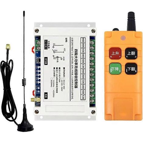 Télécommande sans fil 4 canaux 12-48 V CC, interrupteur de commande d'ascenseur 30 A, relais d'appareil de levage + télécommande 433 MHz (1/5)