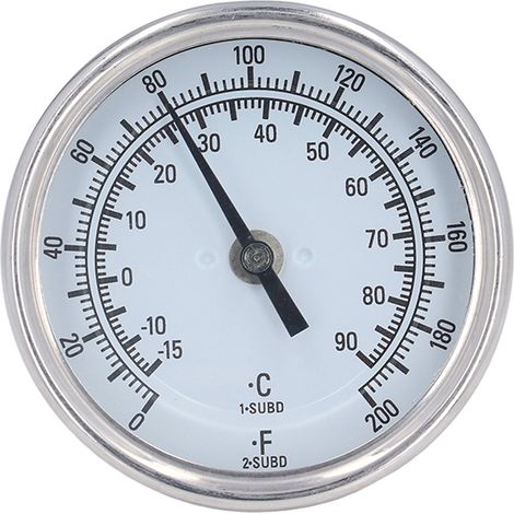 Bimetallthermometer G1/2 ∅83mm -15°C bis +90°C, Edelstahl 304, hohe Präzision, Modell TS-8322, mit Schaumstoffschutz (1/5)