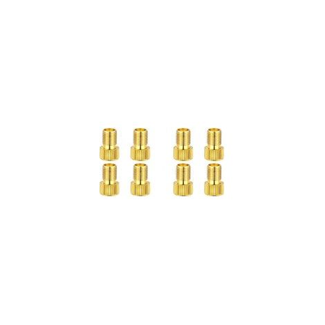 Lntyq 8-teiliges Set Fahrradpumpendüsen, Aufblasdüsen, Adapter für Presta- auf Schrader-Fahrradventile, Messing (1/5)