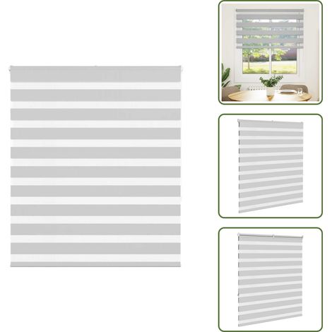 Zebrarollo Hellgrau 135x150 cm Stoffbreite 130,9 cm Polyester - Zebra-Jalousie - Zebra-Jalousien - Zebra-Rollo - Doppelrollo (1/5)