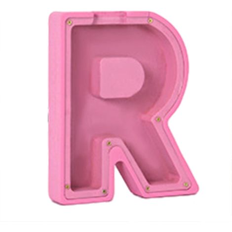 Tirelire simple en forme de lettre majuscule élégante et pratique pour économiser de l'argent cadeau idéal pour la fête des enfants - R (1/4)