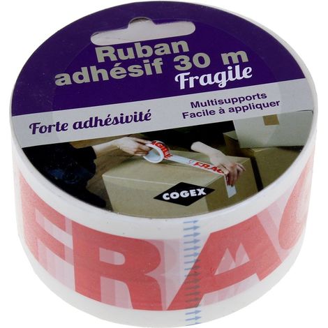 Cogex - ruban adhesif - "fragile" 30m x 48mm - 23057 -