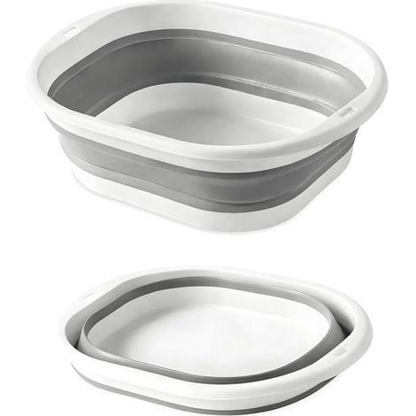 Évier de camping pliable – Taille M – 30,5x28x11 cm – Gris – Voyage et extérieur (1/5)