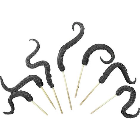 Décoration végétale en forme de tentacules, ornements végétaux noirs (1/5)