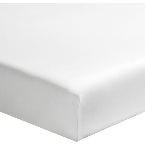 Drap housse bébé blanc percale bonnet 15 cm 60x120 (1/3)