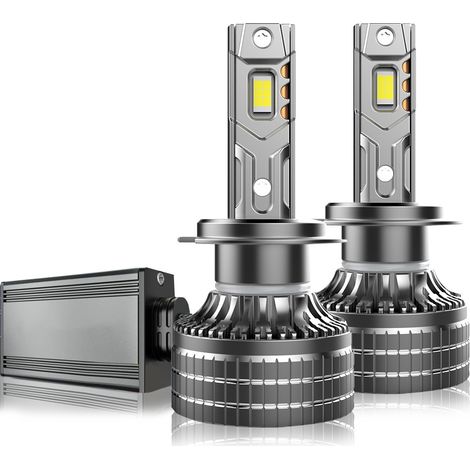 Ampoules Phare LED Auto M8 Pro M17 9005, Ultra Lumineuses, Canbus Intégré, Tuyau Cuivre Refroidissement, Lot de 2 (1/5)