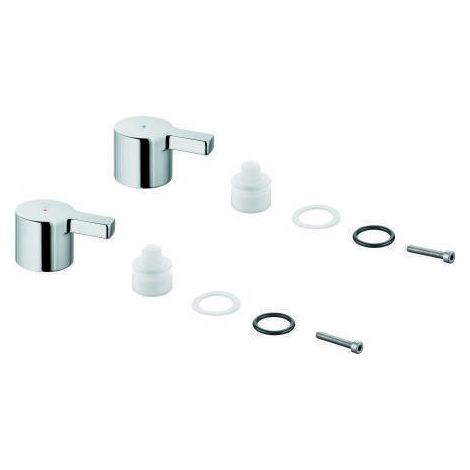 Par de tiradores GROHE Lineare 48316 Markierung azul / rojo cromado