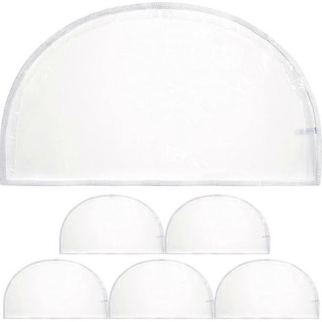Lot de 6 housses d'épaules en plastique translucide pour vêtements, protection anti-poussière et rangement.-60.00X30.00X4.00CM-Transparent (1/3)