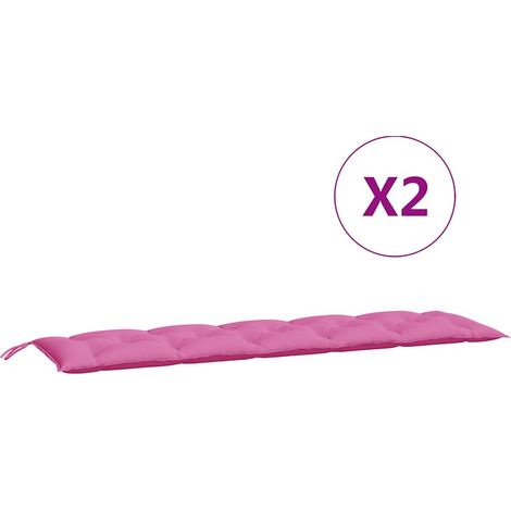 Coussins de banc de jardin lot de 2,Coussins d'extérieur rose tissu Oxford CFW533164 (1/5)