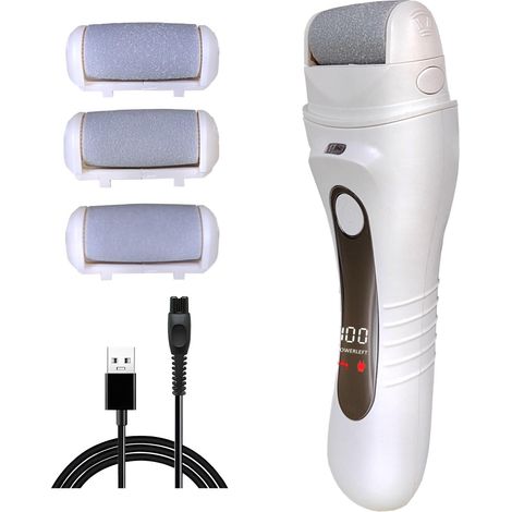 Éliminaire de Callus électrique pour les pieds - FSA admissible - Fichiers électriques rechargeables portables avec 3 têtes - Kit de pédicure pour peau sèche morte fissurée dure (1/5)