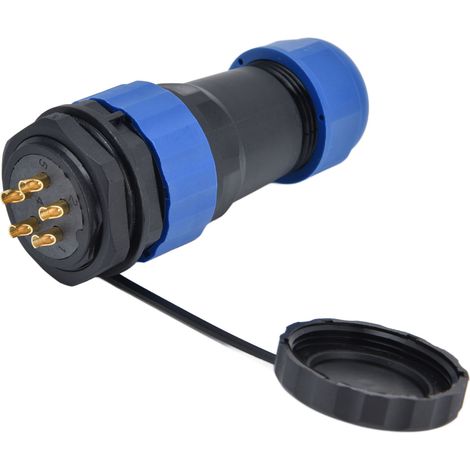 Connecteur aéronautique étanche SP28 IP68 avec écrou de blocage, fiche et prise soudées 380 V 25 A 5 broches (1/5)