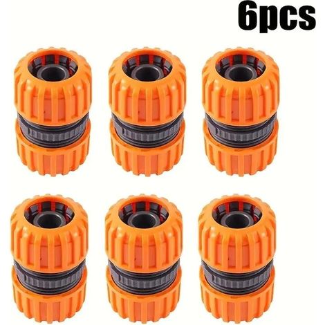 (6 pièces) 6 raccords de tuyau d'arrosage en plastique 3/4" - Adaptateurs universels à connexion rapide pour systèmes d'irrigation, d'entretien de pelouse et d'arrosage