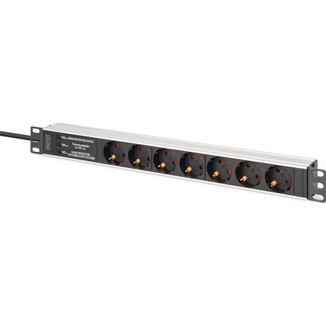 Digitus DN-95441 unidad de distribución de energía (PDU) 7 salidas AC 1U Negro, Plata (1/4)