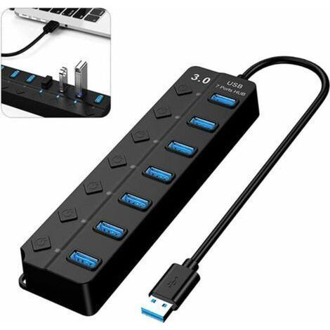 Multiprise USB 3.0 À 7 Ports Avec Interrupteurs Indépendants Pour PC, MacBook, iMac, Surface Pro Et Ordinateurs Portables (1/4)