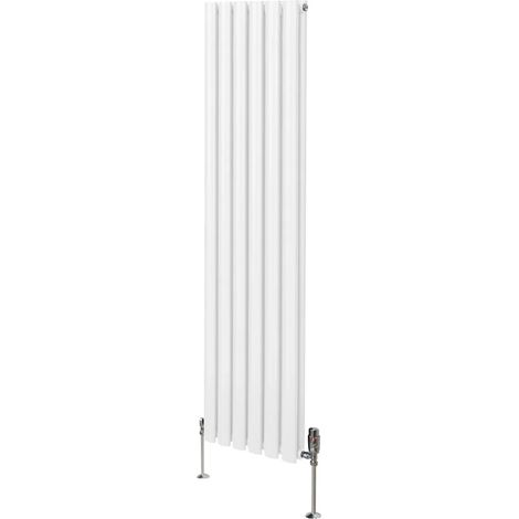 Oval Column Radiator & Valves - 1600mm x 360mm – White (1/5)