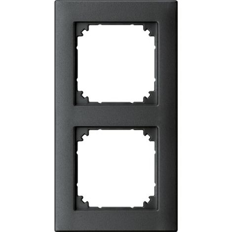 MERTEN 488214 M DE PLAN II CADRE DE FINITION POUR 2 PRISES, MONTAGE AFFLEURANT, ANTHRACITE