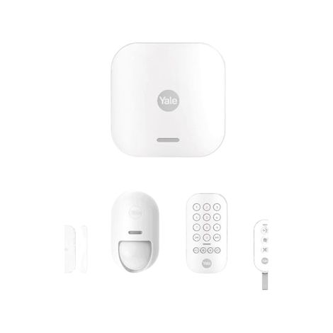 Kit alarme maison sans fil Yale - 1 centrale d'alarme + 1 détecteur mouvement + détecteur ouverture + 1 clavier