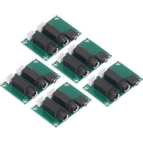 5 Pièces Adaptateur Audio 6.35 mm vers 2.54 mm Convertisseur Microphone Plaque Module Kit (1/5)