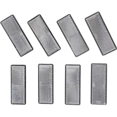 Catadioptres Adhésif Blanc, Catadioptre Rectangulaire pour Remorque Arrière Réflecteur Rectangulaire de Sécurité Coller sur pour Caravane Camion ou Machines Agricoles Paquet de 8 (1/5)