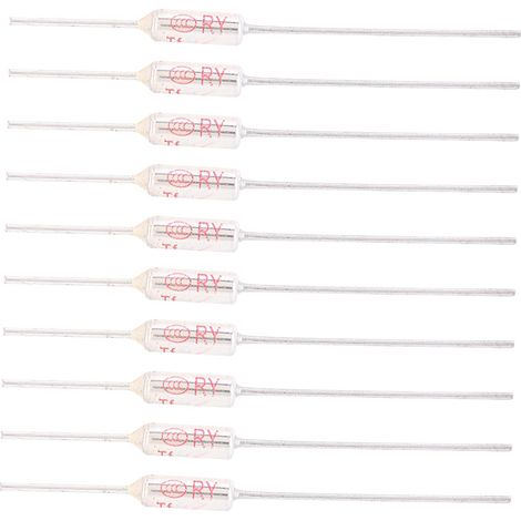 Lot de 10 fusibles à température boîtier métallique 250VAC 10A coupure thermique TF 72-250°C 172°C (1/5)