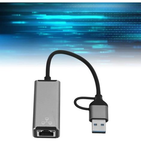 Adaptateur USB C Ethernet 100Mbps Portable Plug and Play (1/4)