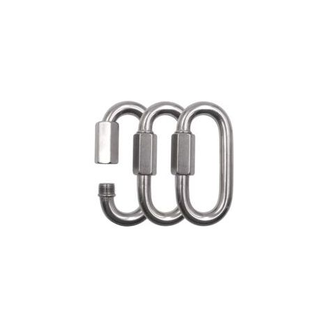 Lot de 3 mousquetons à vis M8 en Acier Inoxydable - Maillon d'urgence à vis (1/4)