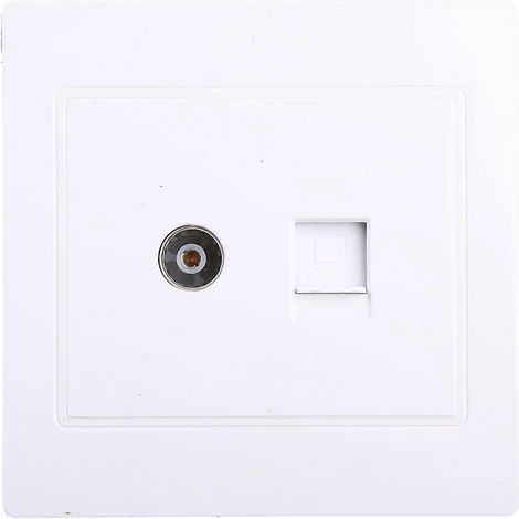 Adaptateur réseau RJ45 + prise de sortie coaxiale murale pour antenne TV (1/5)