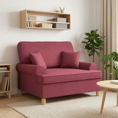 vidaXL Sillón XXL con cojines Rojo vino Tela (1/5)