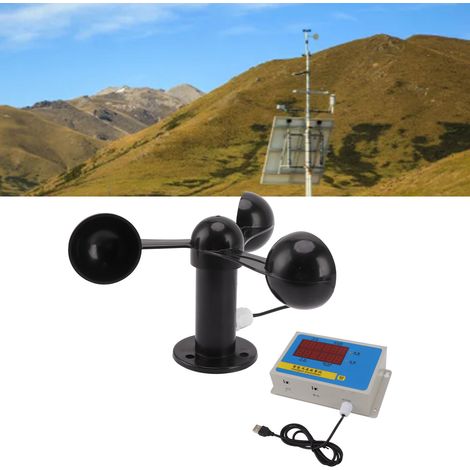 Windgeschwindigkeitsalarm für Wetterstationen, 220-V-Anemometer für Turmdrehkrane mit Aluminiumlegierungsbecher (1/5)