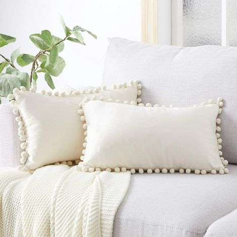 Set of 2 Velvet Pillows, Plain Cushion Covers, Decorative Cushion Cover, Pillow, Seat Cushion, Decorative Cushion, Couch Cushion, for Sofa, Bedroom, Office, Car (1/4)