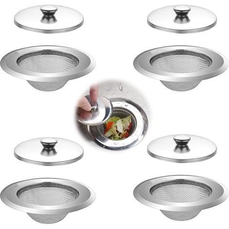 4pcs Empêcher des Débris Obstrués pour évier de Cuisine Crépine D'évier en Maille Filtre de Vidange en Acier Inoxydable Passoires D'évier pour Douche pour Evier de Cuisine Salle de Bai