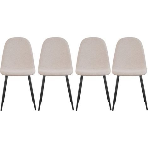 Lot de 4 chaises 45x54x87 cm en tissu beige - YUNO (1/4)