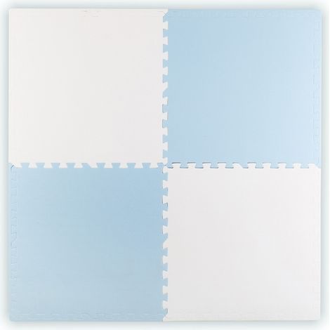 Tappetino puzzle grande in schiuma Ricokids 60x60 cm, 4 pezzi, blu e bianco (1/5)