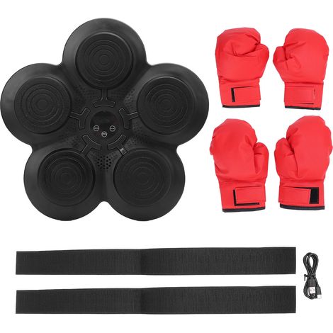 Machine de boxe musicale intelligente, entraînement à cible murale, vitesse de poinçonnage réglable, Bluetooth monté pour enfants et adultes avec des gants
