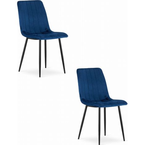 Fauteuil Lava - velours bleu marine x 2 (1/5)