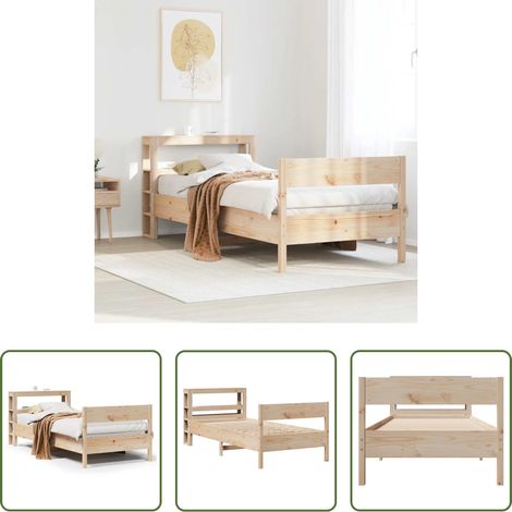 Sommier à lattes - Cadre de lit sans matelas 75x190 cm bois de pin massif (1/5)