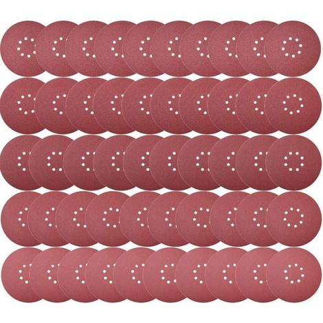 Disque Abrasif , Disques de Ponçage , Disque Abrasif 225mm 8 trous 50pcs Disques de ponçage 225mm 10X P40/60/80/120/240 Disques abrasifs auto-agrippants pour ponceuses à long cou (1/5)