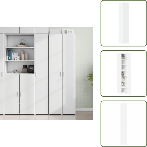 Meuble haut - vidaXL Buffet haut blanc 30x42,5x185 cm bois d'ingénierie - Bois d'ingénierie (1/5)