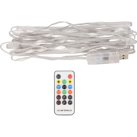 5 m (16,4 Fuß) wasserdichte RGB-LED-Lichterkette, batteriebetrieben, Kupferdraht, für den Innen- und Außenbereich (1/5)