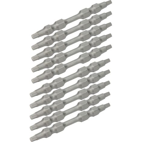 Lot de 10 embouts de tournevis carrés à double extrémité, magnétiques et électriques, pour fournitures industrielles, 6,35 mm (1/5)