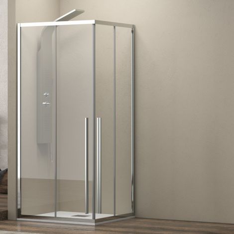 Box doccia 70x130 cm angolare doppio scorrevole vetro 8mm altezza 200h KEL1000 kamalu